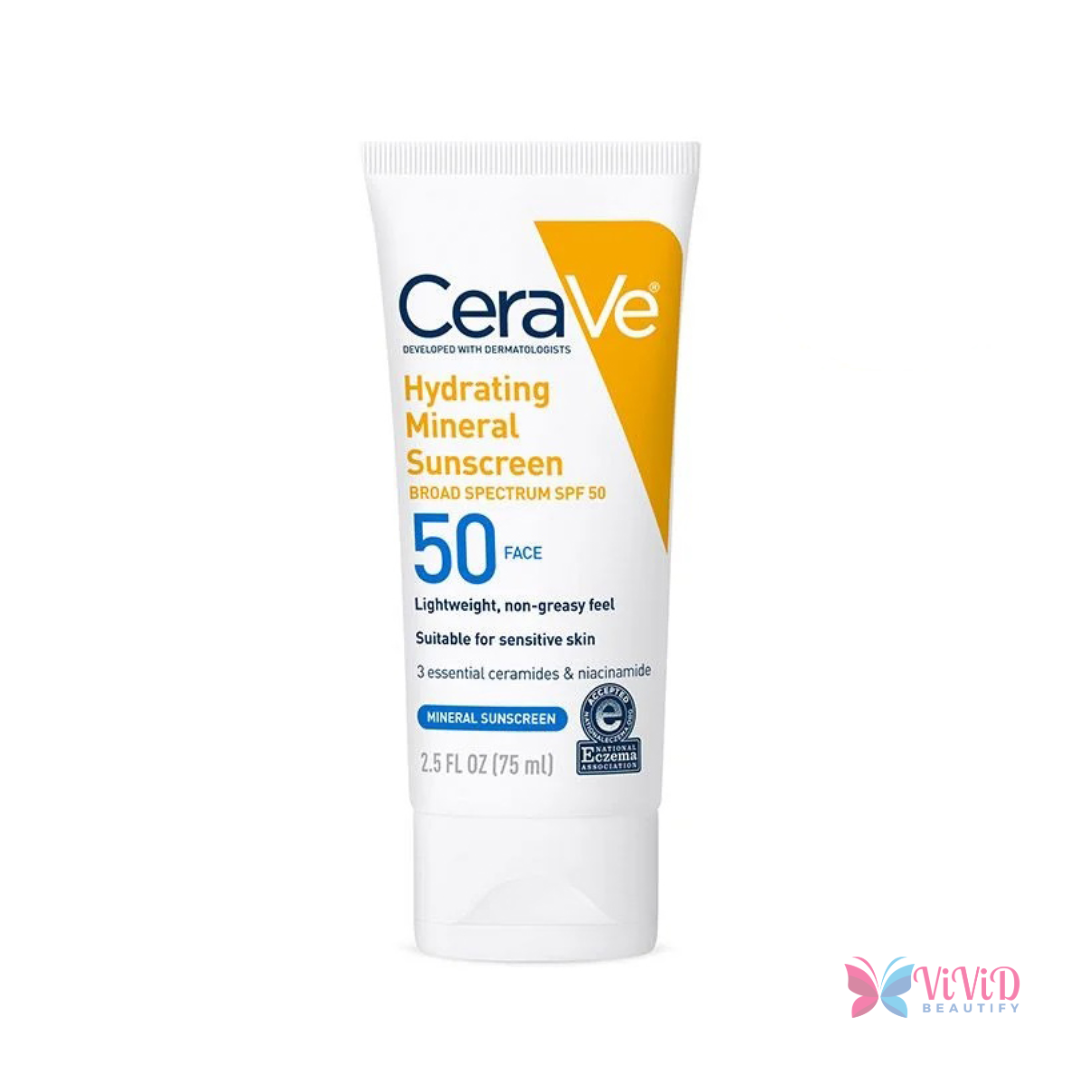 CeraVe Hydrating Mineral Face Sunscreen Broad Spectrum SPF 50 75ml