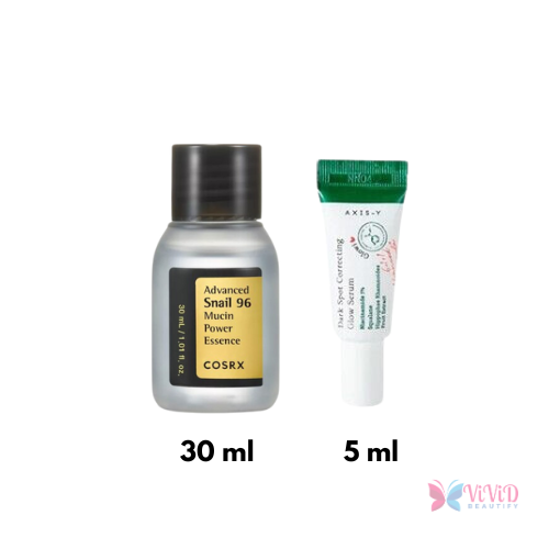 Glass Skin Combo: Cosrx Snail 96 Essence 30 ml + Axis-Y Dark Spot Serum 5 ml