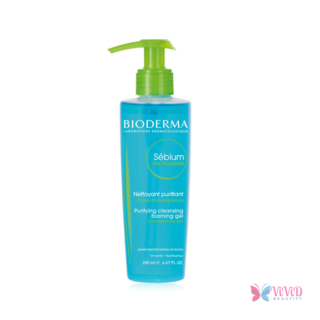 Bioderma Sebium Gel Moussant Purifying Cleansing Foaming Gel for Combination to Oil Skin 200ml