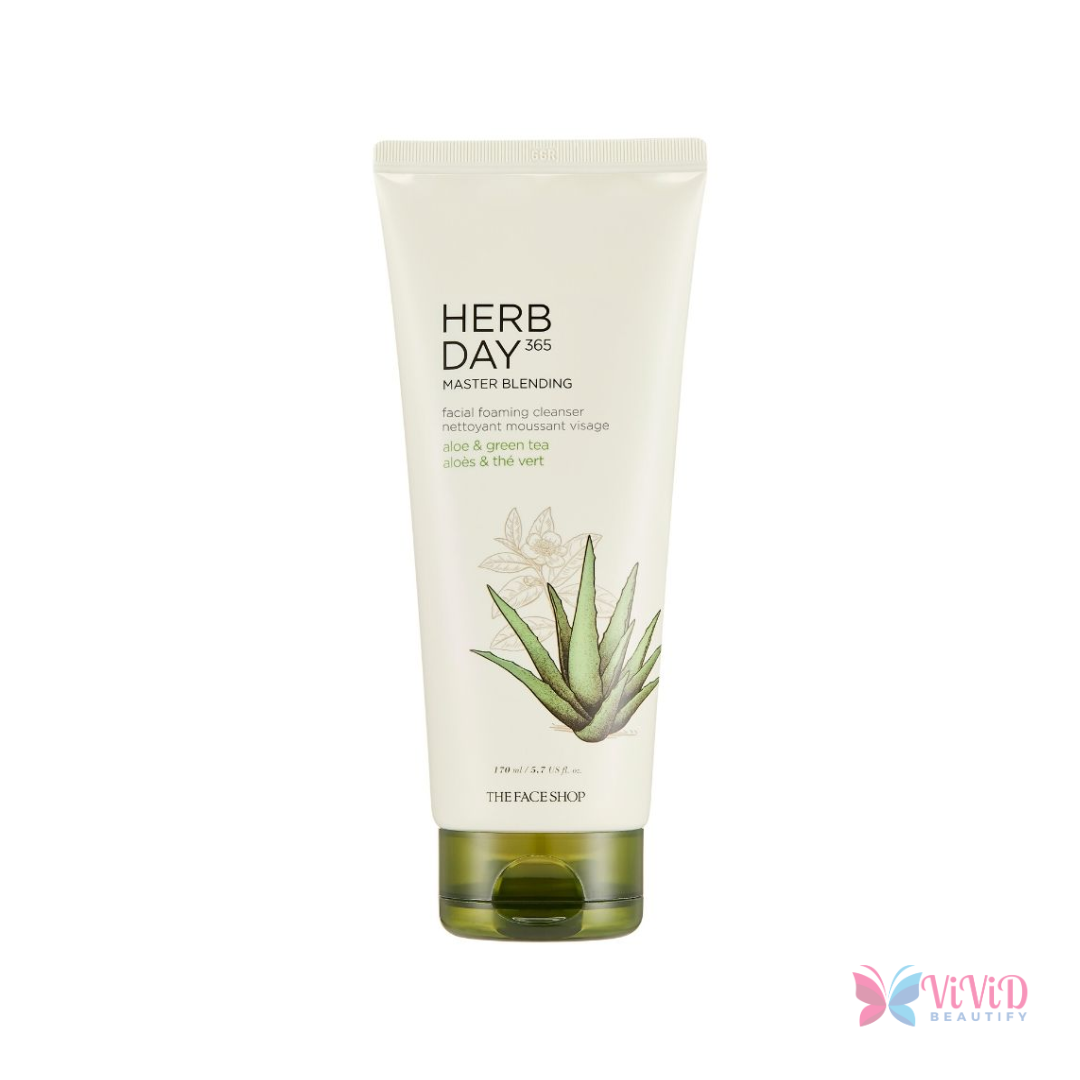 The Face Shop Herb day 365 Master Blending Foaming Cleanser Aloe & Green Tea 170 ml