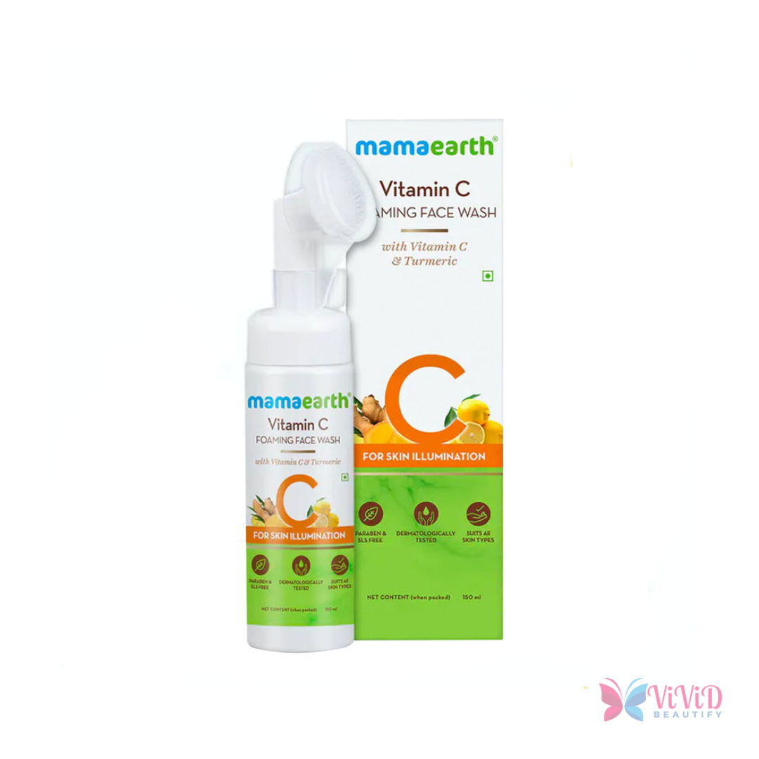 Mamaearth Vitamin C Foaming Face Wash with Vitamin C and Turmeric for Skin Illum