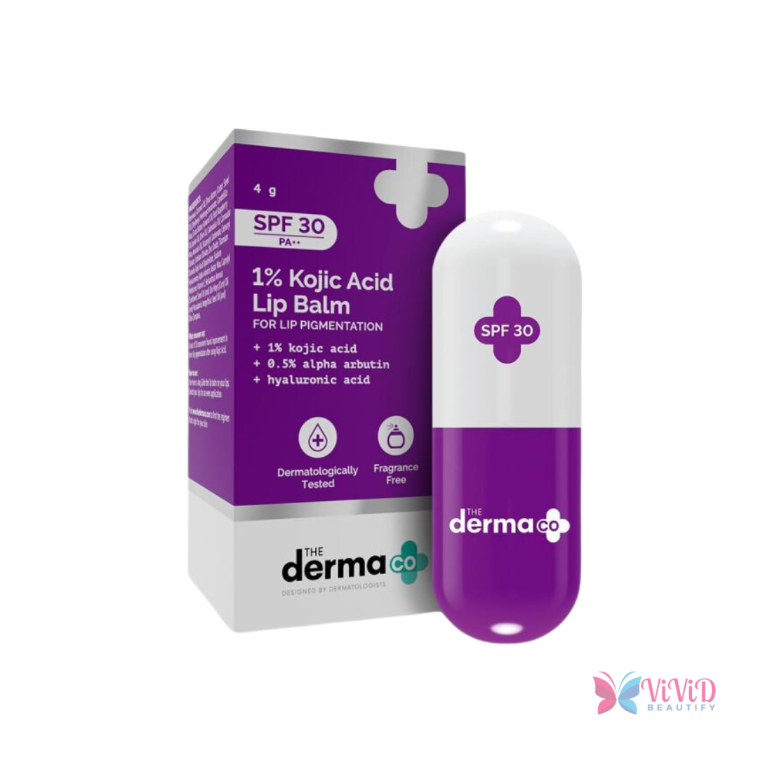 The Derma Co 1% Kojic Acid Lip Balm With Alpha Arbutin & Hyaluronic Acid 4g