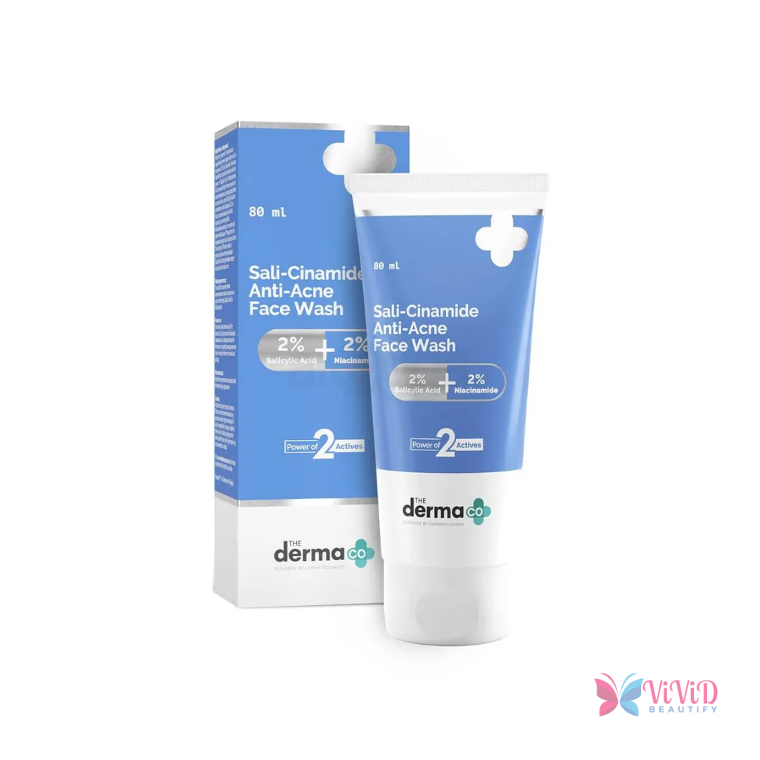 The Derma Co Sali-Cinamide Anti-Acne with 2% Salicylic Acid & 2% Niacinamide Face Wash 80ml