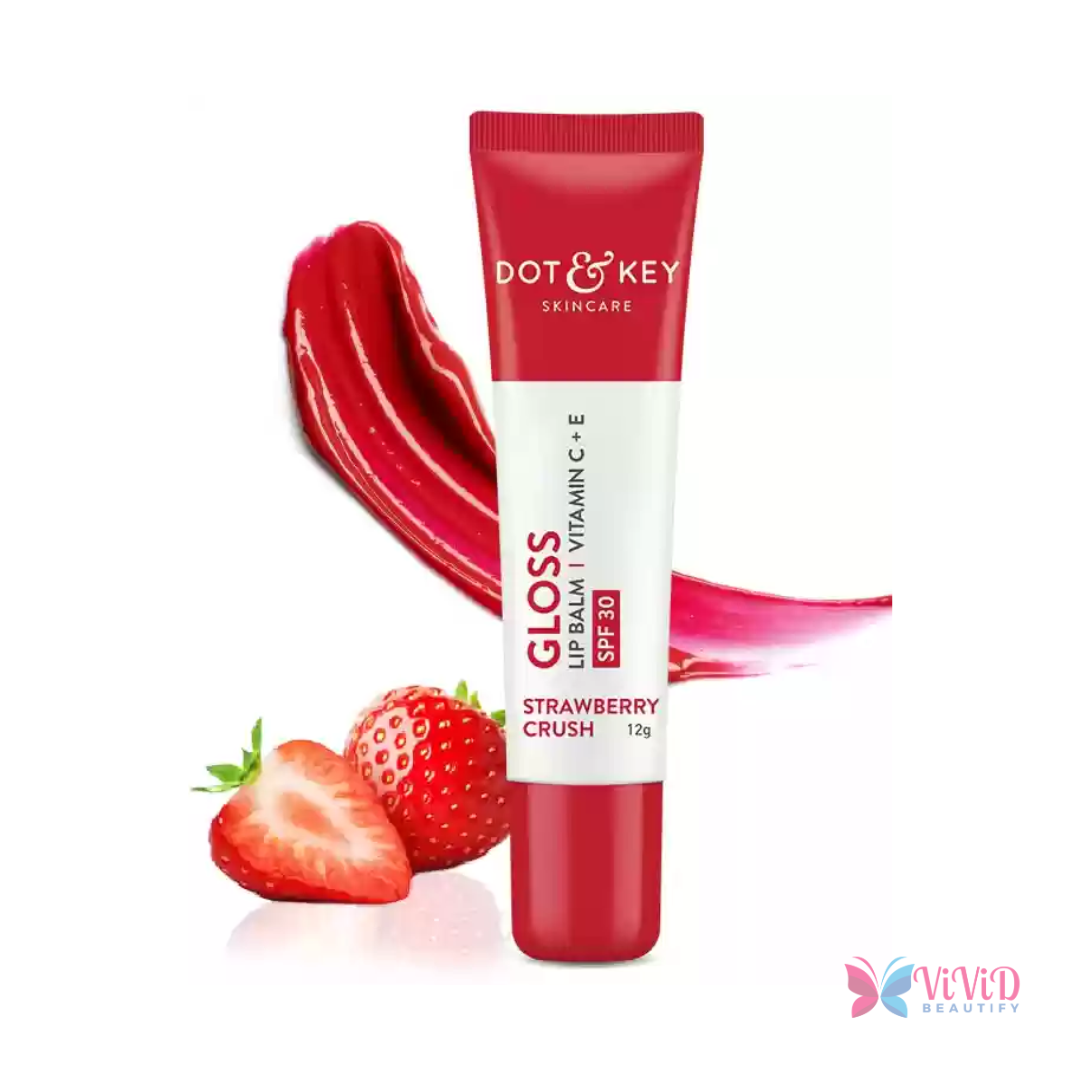 Dot & Key Gloss Tinted Lip Balm SPF 30 I Vitamin C + E I Strawberry